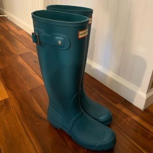 Hunter Tall Teal Rain Boots - WOMEN